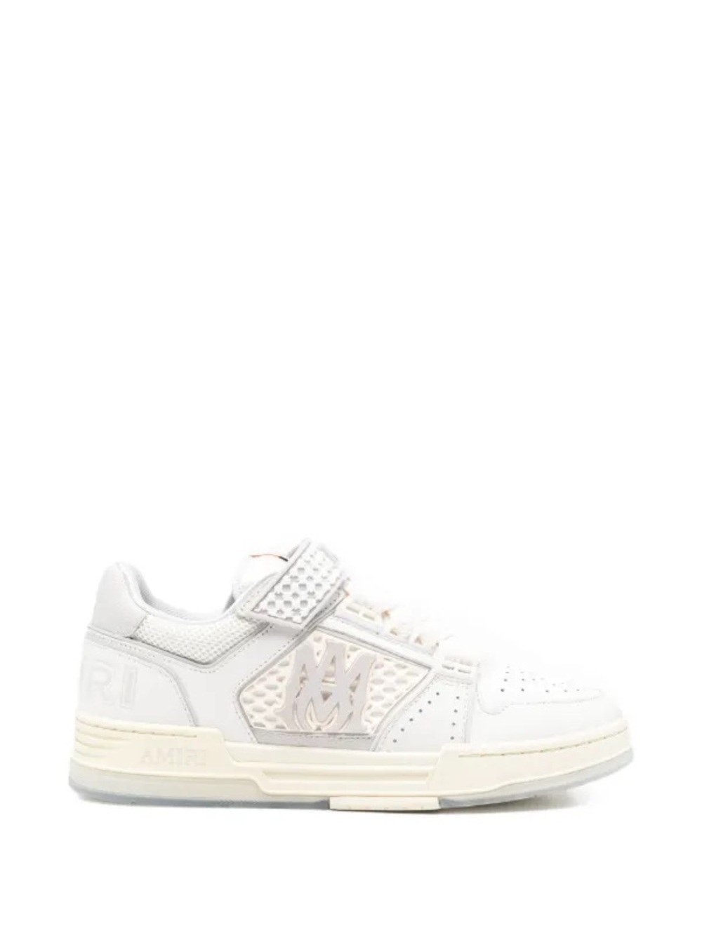 AMIRI White Low-Top Leather Sneakers with Cream Accents